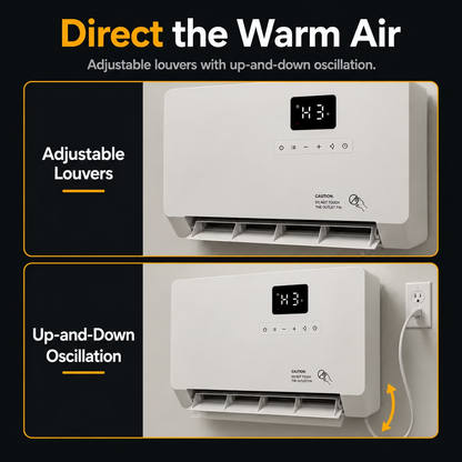 Smart Wall Heater, 1500W Fast Heating Electric Space Heater for Indoor Use
