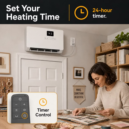 Smart Wall Heater, 1500W Fast Heating Electric Space Heater for Indoor Use