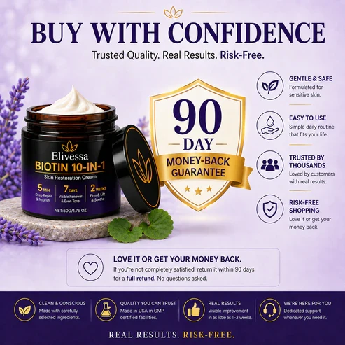 Limited-time offer: 70% off ⬇️Elivessa™ Biotin 10-in-1 Skin Restoration Cream